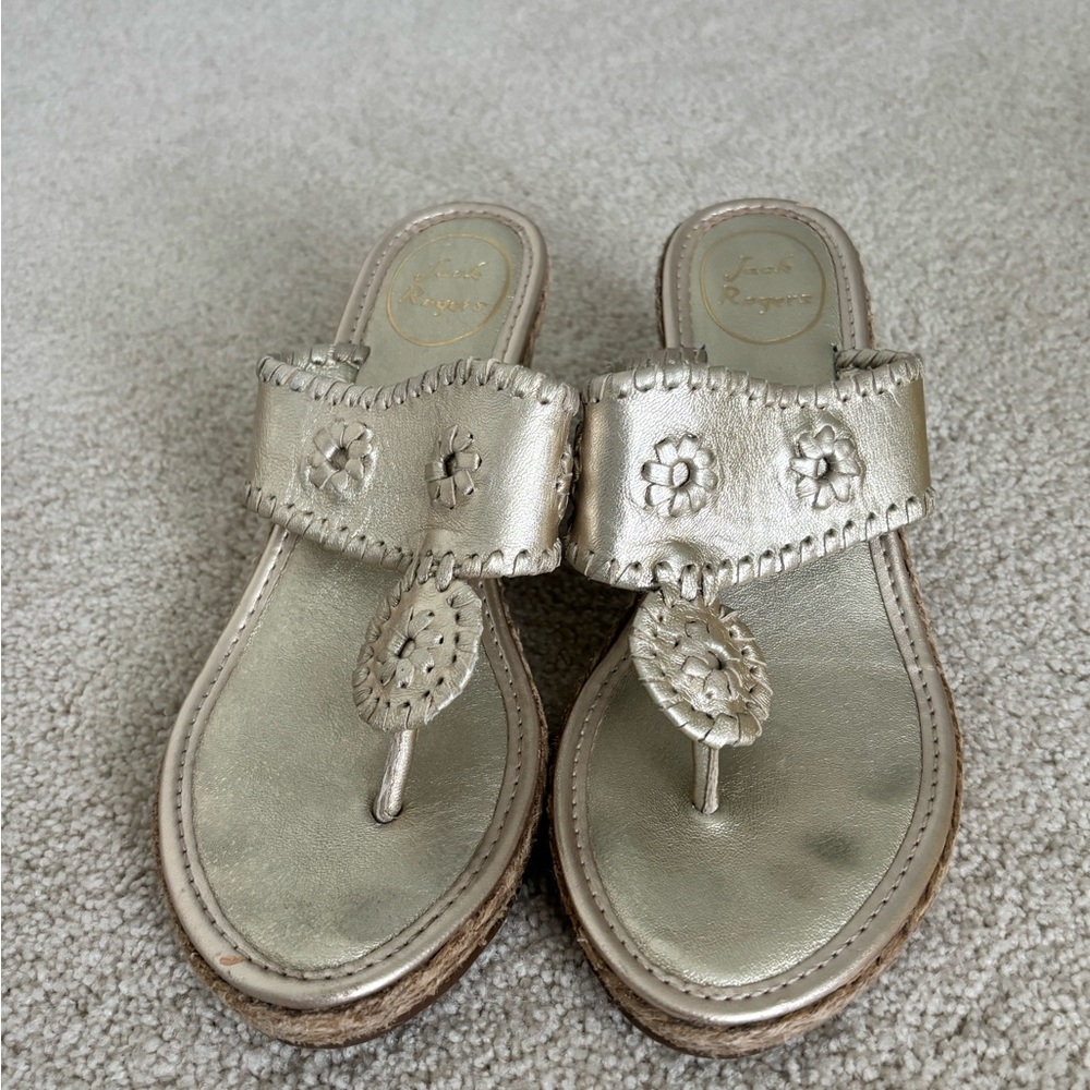 Jack Rogers Women's Silver Wedges